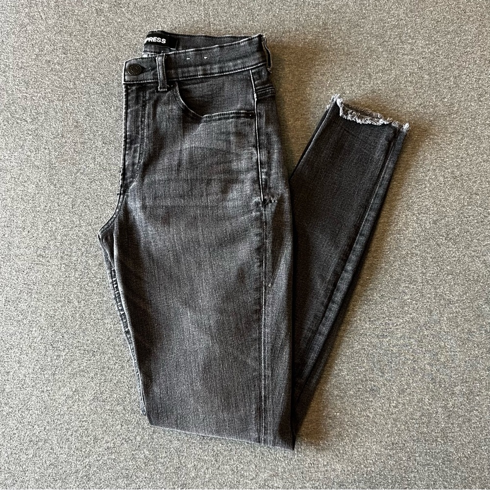 Express High Waisted Extra Supersoft Black Skinny Jeans